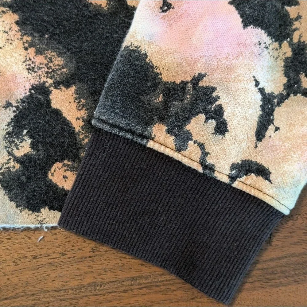 NWT Wild Fable Tie Dye Cropped Hoodie Black Multi Size Large - Picture 5 of 9